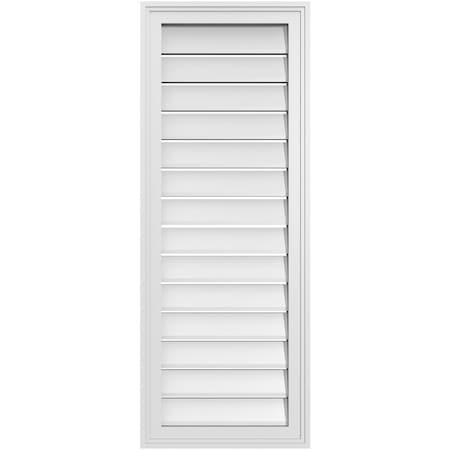 Ekena Millwork Vertical Surface Mount PVC Gable Vent: Functional, w/ 2"W x 1-1/2"P Brickmould Frame, 16"W x 42"H GVPVE16X4202SF